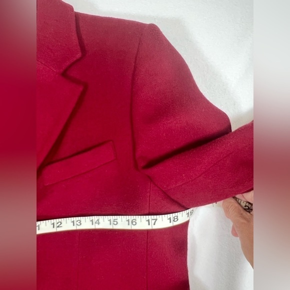 L.L. BEAN Women’s VINTAGE Wool Cashmere Red Jacket Blazer Made in USA Size 10 - Picture 10 of 11